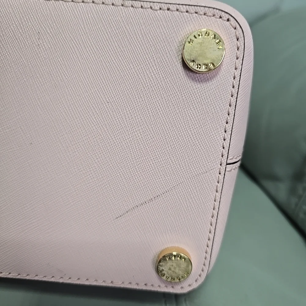 Michael Kors Hailee Medium Saffiano Leather Satchel Crossbody Bag‎ Blossom Pink - Picture 11 of 11